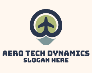 Aeronautics Plane Location logo design