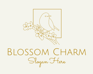 Spring Bird Cherry Blossom logo design