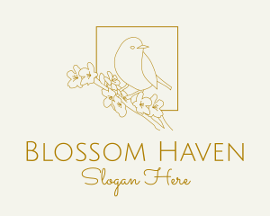 Spring Bird Cherry Blossom logo design