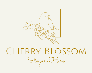 Spring Bird Cherry Blossom logo design