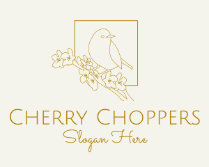 Spring Bird Cherry Blossom logo design