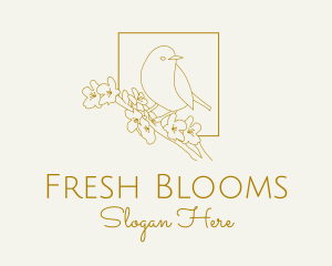 Spring Bird Cherry Blossom logo design