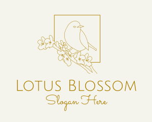 Spring Bird Cherry Blossom logo design