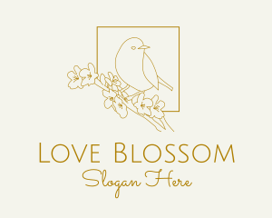 Spring Bird Cherry Blossom logo design