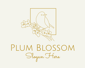 Spring Bird Cherry Blossom logo design