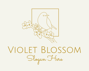 Spring Bird Cherry Blossom logo design