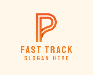 Logistics Highway Letter P logo