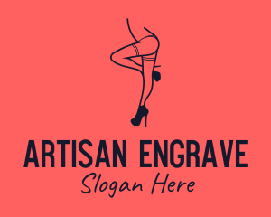 Woman Lingerie Dancer logo design