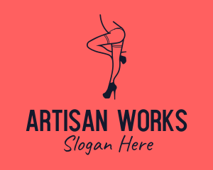 Woman Lingerie Dancer logo design