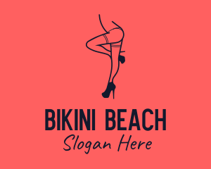 Woman Lingerie Dancer logo design