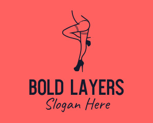 Woman Lingerie Dancer logo design