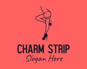 Woman Lingerie Dancer logo design