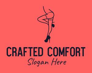 Woman Lingerie Dancer logo design