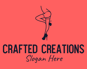 Woman Lingerie Dancer logo design