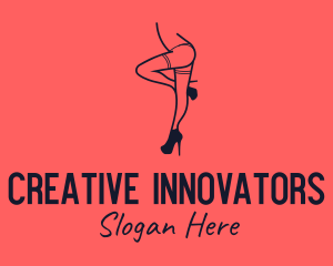 Woman Lingerie Dancer logo design