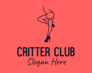 Woman Lingerie Dancer logo design