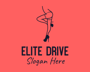 Woman Lingerie Dancer logo design