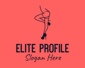 Woman Lingerie Dancer logo design