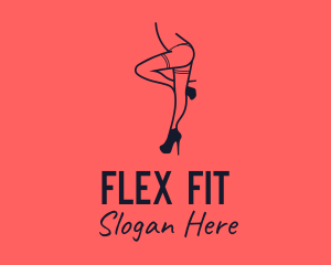 Woman Lingerie Dancer logo design