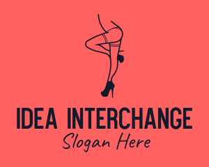 Woman Lingerie Dancer logo design