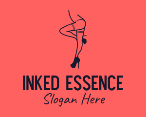 Woman Lingerie Dancer logo design