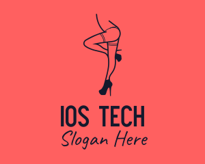 Woman Lingerie Dancer logo design