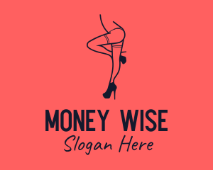 Woman Lingerie Dancer logo design