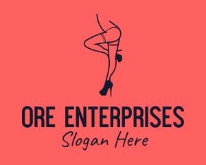 Woman Lingerie Dancer logo design