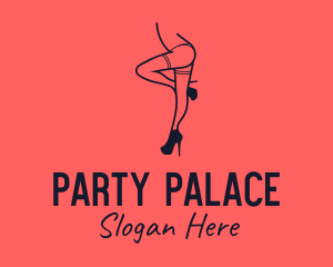 Woman Lingerie Dancer logo design