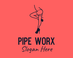 Woman Lingerie Dancer logo design