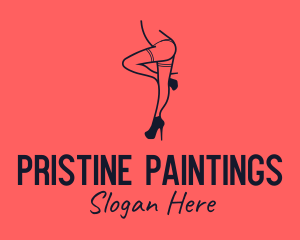 Woman Lingerie Dancer logo design