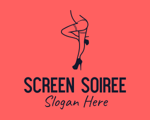 Woman Lingerie Dancer logo design