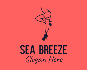 Woman Lingerie Dancer logo design