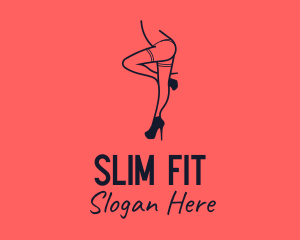 Woman Lingerie Dancer logo design