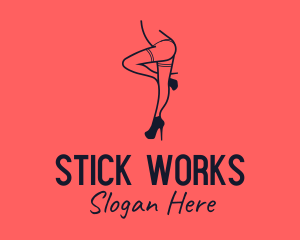 Woman Lingerie Dancer logo design