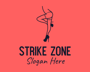 Woman Lingerie Dancer logo design