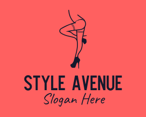 Woman Lingerie Dancer logo design