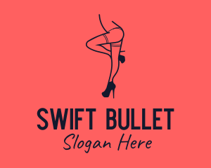 Woman Lingerie Dancer logo design