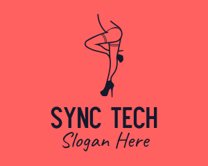 Woman Lingerie Dancer logo design