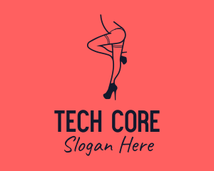 Woman Lingerie Dancer logo design