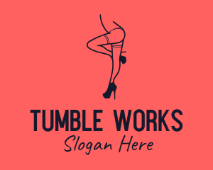 Woman Lingerie Dancer logo design