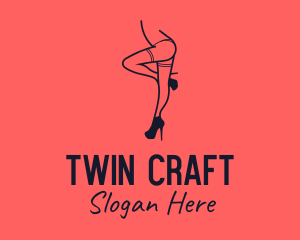 Woman Lingerie Dancer logo design