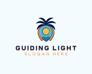 Tropical Fruit Location Pin logo design