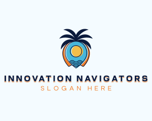 Tropical Fruit Location Pin logo design