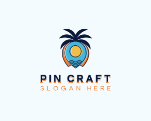 Tropical Fruit Location Pin logo design