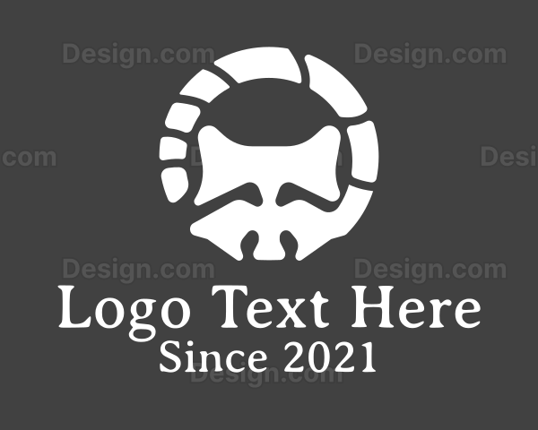 Abstract Raccoon Skeleton Stone Logo