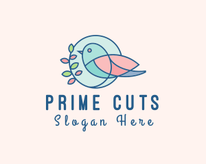 Pretty Bird Leaves logo design