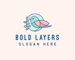 Pretty Bird Leaves logo design