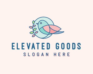 Pretty Bird Leaves logo design