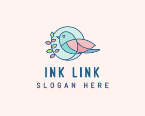 Pretty Bird Leaves logo design